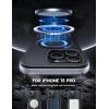 imageLamicall Magnetic Phone Case for MagSafe  18 FT MilGrade Drop Protection Shockproof Case with Air Bumpers Metal Buttons for iPhone 15 Pro Max Black Titanium15 Pro 61
