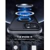 imageLamicall Magnetic Phone Case for MagSafe  18 FT MilGrade Drop Protection Shockproof Case with Air Bumpers Metal Buttons for iPhone 15 Pro Max Black Titanium15 61