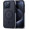 imageLamicall Magnetic Phone Case for MagSafe  18 FT MilGrade Drop Protection Shockproof Case with Air Bumpers Metal Buttons for iPhone 15 Pro Max Black Titanium15 Pro Max 67