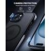imageLamicall Magnetic Phone Case for MagSafe  18 FT MilGrade Drop Protection Shockproof Case with Air Bumpers Metal Buttons for iPhone 15 Pro Max Black Titanium15 61