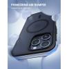 imageLamicall Magnetic Phone Case for MagSafe  18 FT MilGrade Drop Protection Shockproof Case with Air Bumpers Metal Buttons for iPhone 15 Pro Max Black Titanium15 Pro Max 67