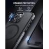 imageLamicall Magnetic Phone Case for MagSafe  18 FT MilGrade Drop Protection Shockproof Case with Air Bumpers Metal Buttons for iPhone 15 Pro Max Black Titanium15 Pro 61