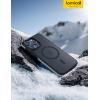 imageLamicall Magnetic Phone Case for MagSafe  18 FT MilGrade Drop Protection Shockproof Case with Air Bumpers Metal Buttons for iPhone 15 Pro Max Black Titanium15 Pro Max 67