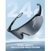 imageLamicall Polarized Sports Sunglasses for Men Women 24g UV400 Protection Sun Glasses for Cycling Running Baseball FishingBlack Framegray Lens