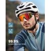 imageLamicall Polarized Sports Sunglasses for Men Women 24g UV400 Protection Sun Glasses for Cycling Running Baseball FishingBlack Framered Lens