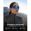 imageLamicall Polarized Sports Sunglasses for Men Women 24g UV400 Protection Sun Glasses for Cycling Running Baseball FishingBlue Frameblue Lens