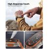 imageLamicall for Apple Watch Ultra 2 Ultra Titanium Screen Protector  Aviation Titanium Bumper Frame Case Cover 2Pack Professional Tempered Glass Film Light OrangeLight Orange