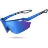 imageLamicall Polarized Sports Sunglasses for Men Women 24g UV400 Protection Sun Glasses for Cycling Running Baseball FishingBlue Frameblue Lens
