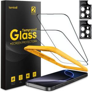 imageLamicall 22 for iPhone 16 Plus Max Screen Protector 67quot with Camera Lens Protector Top 9H Tempered Glass Film Easy Alignment AntiScratch 0 Bubbles HD Clear for iPhone 16 Plus  2 Pack Each16 Pro Max69