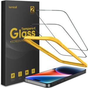 imageLamicall Glass Screen Protector for iPhone 14 Plus 13 Pro Max  Professional 9H Tempered Glass MilitaryGrade Shatterproof  HD Clear AntiScratch Fingerprint Easy Apply Frame 67 2 Pack15 Plus 67