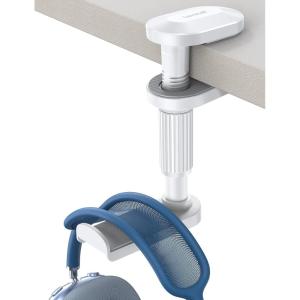 imageLamicall Headphone Stand Headset Hanger  360 Rotating Upgraded Earphones Holder Hook Mount Clamp Under Desk for Airpods Max Sennheiser More Black