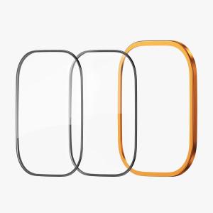 imageLamicall for Apple Watch Ultra 2 Ultra Titanium Screen Protector  Aviation Titanium Bumper Frame Case Cover 2Pack Professional Tempered Glass Film Light OrangeLight Orange
