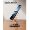 imageLamicall Adjustable Phone Stand for Desk  360 Rotating Foldable Cell Phone Holder Desktop Portable Cellphone Stand Office Desk Accessories for iPhone 16 15 14 13 Pro Max 410 Smartphones iPadGrey