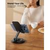 imageLamicall Adjustable Phone Stand for Desk  360 Rotating Foldable Cell Phone Holder Desktop Portable Cellphone Stand Office Desk Accessories for iPhone 16 15 14 13 Pro Max 410 Smartphones iPadBlack