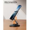 imageLamicall Adjustable Phone Stand for Desk  360 Rotating Foldable Cell Phone Holder Desktop Portable Cellphone Stand Office Desk Accessories for iPhone 16 15 14 13 Pro Max 410 Smartphones iPadBlack