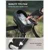 imageLamicall Bike Frame Bag Waterproof  1s Release 2 in 1 Bike Phone Bag Bike Phone Holder Mount Bicycle Top Tube Bag Cycling Pouch with Rain Cover Bike Accessories for Phones Under 7quotMedium2 Pack