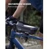 imageLamicall Bike Frame Bag Waterproof  1s Release 2 in 1 Bike Phone Bag Bike Phone Holder Mount Bicycle Top Tube Bag Cycling Pouch with Rain Cover Bike Accessories for Phones Under 7quotMedium2 Pack