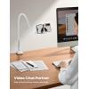 imageLamicall Gooseneck Phone Holder for Bed  360 Adjustable Clamp Clip Overhead Cell Phone Mount Stand for Desk Compatible with All Cellphone WhiteSnow White