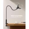 imageLamicall Gooseneck Phone Holder for Bed  360 Adjustable Clamp Clip Overhead Cell Phone Mount Stand for Desk Compatible with All Cellphone Whiteblack