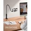 imageLamicall Gooseneck Phone Holder for Bed  360 Adjustable Clamp Clip Overhead Cell Phone Mount Stand for Desk Compatible with All Cellphone Whiteblack