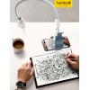 imageLamicall Gooseneck Phone Holder for Bed  Overall Length 386in Flexible Leather Wrapped Arm 360 Adjustable Clamp Clip Overhead Cell Phone Mount Stand for Desk Compatible with All Cellphone 47blue white