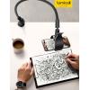 imageLamicall Gooseneck Phone Holder for Bed  Overall Length 386in Flexible Leather Wrapped Arm 360 Adjustable Clamp Clip Overhead Cell Phone Mount Stand for Desk Compatible with All Cellphone 47Black