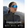 imageLamicall Photochromic Sports Sunglasses for Men Women UV400 Protection Sun Glasses for Day ampamp Night Driving Cycling RunningBlue Frameblue Lens