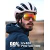 imageLamicall Polarized Sports Sunglasses for Men Women UV400 Protection Sun Glasses for Running Cycling Baseball Fishing GolfBlack Framered Lens