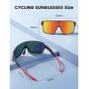 imageLamicall Polarized Sports Sunglasses for Men Women UV400 Protection Sun Glasses for Running Cycling Baseball Fishing GolfBlack Framered Lens