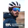 imageLamicall Polarized Sports Sunglasses for Men Women UV400 Protection Sun Glasses for Running Cycling Baseball Fishing GolfBlue Frameblue Lens
