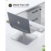 imageLamicall Swivel Laptop Stand Laptop Riser  360Rotating Ergonomic Aluminum Computer Desk Holder Compatible with MacBook Air Pro Dell XPS HP and More 10quot  173quot Notebook  Sliver
