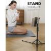 imageLamicall Tablet Floor Tripod Stand  649quot Tablet Holder Mount with Adjustable Height for StreamWatching with Bluetooth Remote for iPad Pro 129 Mini Air iPhone and 4713quot Tablet and Cellphone