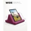 imageLamicall Tablet Pillow Holder Stand  Tablet Pillow Soft Pad Dock for Lap Bed and Desk with Pocket ampamp 4 Viewing Angles for 2022 iPad Pro 11 129 Air Mini Kindle 413quot Phone and Tablet BlackPurple Red