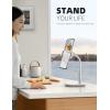 imageLamicall Tablet Stand Holder Gooseneck Tablet Mount  25lb Heavy Duty Base Adjustable Desktop Stand with 360 Degree Rotating for 4713quot Tablet iPad Pro 129 Air Mini Fire Kindle Tabs BlackWhite