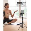 imageLamicall Tablet Stand Tripod Holder  68quot Height Adjustable Floor Tablet Mount for Live StreamWatching Compatible with iPad Pro 12911 Mini Air iPhone and 4713quot Tablets and Phones Black