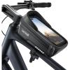 imageLamicall Bike Frame Bag Waterproof  1s Release 2 in 1 Bike Phone Bag Bike Phone Holder Mount Bicycle Top Tube Bag Cycling Pouch with Rain Cover Bike Accessories for Phones Under 7quotMedium