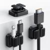 imageLamicall Cord Organizer Spring Clip Holder  1 Small Clip Hold 3 Cords Desk Cable Management Holder Adhesive Phone Charger Wire Keeper for Nightstand Office Car Desk Accessories 3PcsBlack