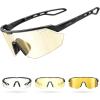 imageLamicall Photochromic Sports Sunglasses for Men Women UV400 Protection Sun Glasses for Day ampamp Night Driving Cycling RunningBlack Framegold Lens