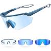 imageLamicall Photochromic Sports Sunglasses for Men Women UV400 Protection Sun Glasses for Day ampamp Night Driving Cycling RunningBlue Frameblue Lens