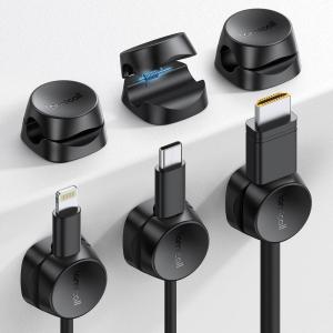 image6Pack Cord Organizer Desk Accessories  Lamicall Clear Desktop Cord Management Mothers Day for Mother Office Workspace Organizer Accessories Nightstand Wire Keeper Desk Decor Office Must HavesBlack