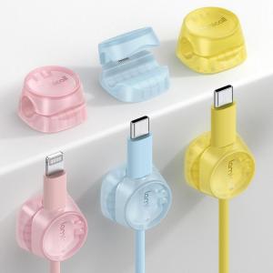 image6Pack Cord Organizer Desk Accessories  Lamicall Clear Desktop Cord Management Mothers Day for Mother Office Workspace Organizer Accessories Nightstand Wire Keeper Desk Decor Office Must HavesMacaron Colors