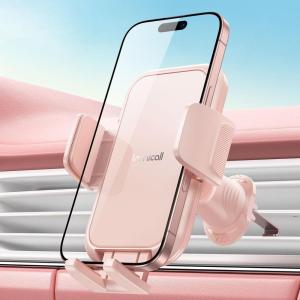 imageLamicall 2025 Wider Clamp ampamp Metal Hook Car Phone Holder Vent Thick Cases Friendly Phone Holders for Your Car Mount Automobile Hands Free Cradle Air Vent for iPhone 16 15 14 13 Pro Max SmartphoneNEW Upgraded  Pink