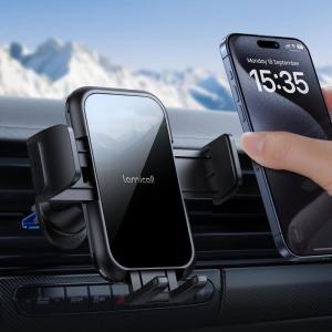 imageLamicall 2025 Wider Clamp ampamp Metal Hook Car Phone Holder Vent Thick Cases Friendly Phone Holders for Your Car Mount Automobile Hands Free Cradle Air Vent for iPhone 16 15 14 13 Pro Max SmartphoneNEW Upgraded  Lucite black