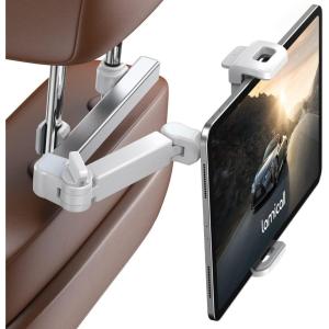 imageLamicall Car Headrest Tablet Holder  3 in 1 Extension Arm Adjustable Tablet Car Mount for Back Seat Road Trip Essentials for Kids for 4711quot Device Like iPad Pro Air Mini Galaxy Fire BlackWhite
