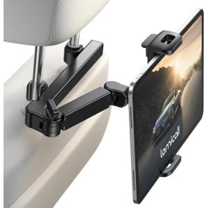 imageLamicall Car Headrest Tablet Holder  3 in 1 Extension Arm Adjustable Tablet Car Mount for Back Seat Road Trip Essentials for Kids for 4711quot Device Like iPad Pro Air Mini Galaxy Fire BlackBlack