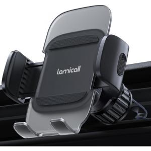 imageLamicall Car Phone Holder Vent  Upgraded Spring Loaded Hook Big Phone Friendly Air Vent Cell Phone Holders for Your Car Mount Automobile Hands Free Cradle for iPhone 16 15 14 13 Pro Max SmartphoneNEW Upgraded  Dark