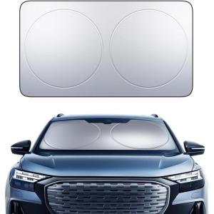 imageLamicall Car Windshield Sun Shade  4Layer Reflective 240T Sun ampamp UV Reflective Windshield Cover Sun Shade  Easy Install Foldable  64quotx34quot Windshield Cover for Medium Sedan SUV64x34