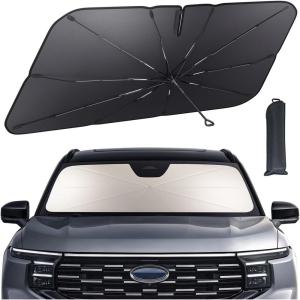 imageLamicall Car Windshield Sunshade Umbrella  5Layer UV Block 10Rib Fiberglass Frame for Heat Insulation 53quotx30quot Front Window Interior Sun Protection for Compact Sedan SUV Windshield64x34