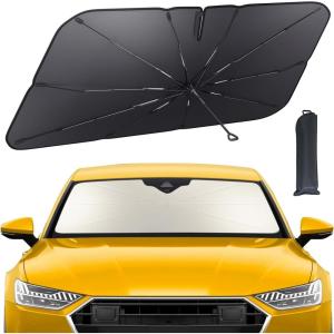imageLamicall Car Windshield Sunshade Umbrella  5Layer UV Block 10Rib Fiberglass Frame for Heat Insulation 53quotx30quot Front Window Interior Sun Protection for Compact Sedan SUV Windshield57x33