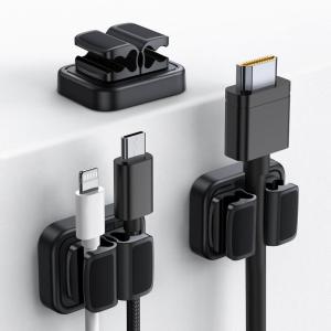 imageLamicall Cord Organizer Spring Clip Holder  1 Small Clip Hold 3 Cords Desk Cable Management Holder Adhesive Phone Charger Wire Keeper for Nightstand Office Car Desk Accessories 3PcsBlack